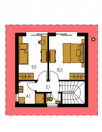 Mirror image | Floor plan of second floor - ZEN 1